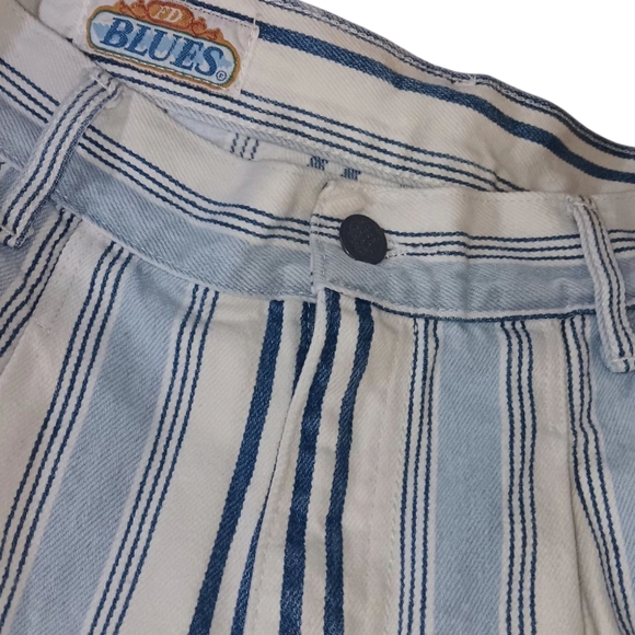 Chic Blue and White Striped Shorts - Picture 4 of 4